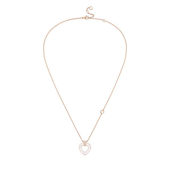 Pretty Woman Medium Rose Gold, Malachite, Mother-of-Pearl and Diamond Heart Pendant